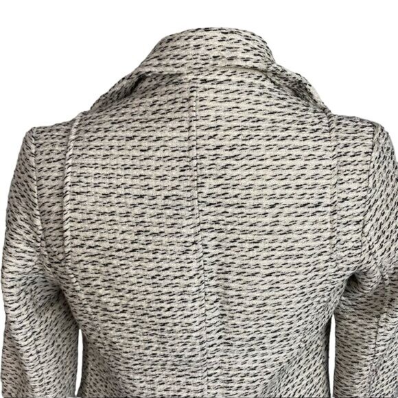 TL The Letter Moto Jacket White/Black/Gold Thread Zipper Wool Blend Size XS - Picture 9 of 12